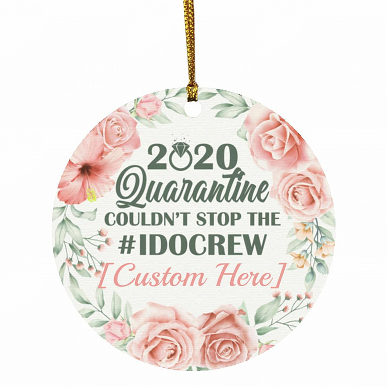 Personalized Quarantine Ornament, White, Circle Ornament