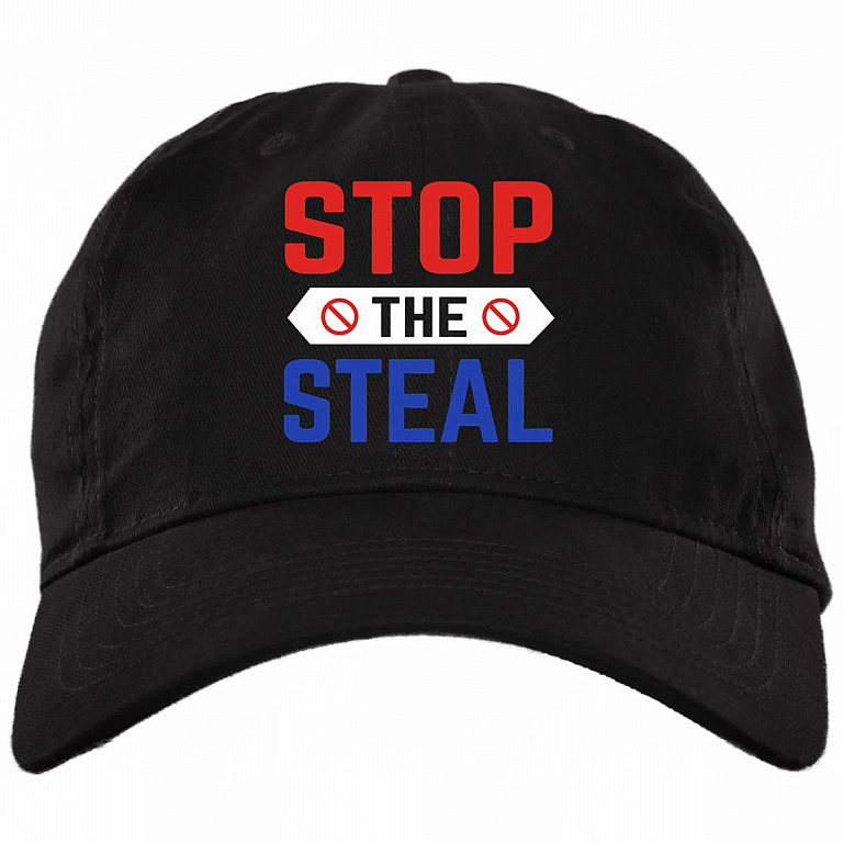 Stop The Steal Hat, Black, Brushed Twill Dad Cap
