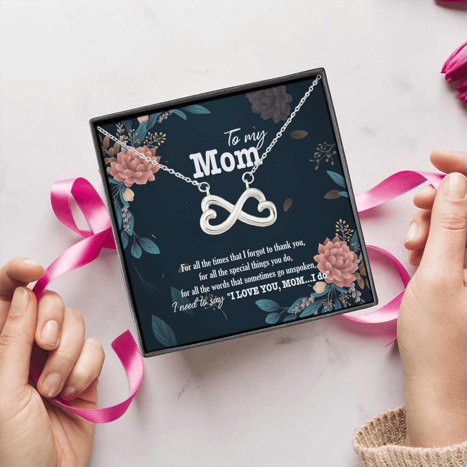 9Th. Forget To Thank You Infinity Heart Necklace (Silver) 5