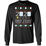 2020 1 Star Review Zero Stars Hoodie, Black, Long Sleeve