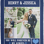 Personalized Custom Photo Image Blanket, White, Cozy Plush Fleece Blanket - 50x60