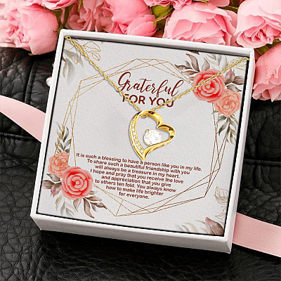 Best Friend Pendant Necklace - Grateful To Have You In My Life Friendship Forever Love Pendant Necklace