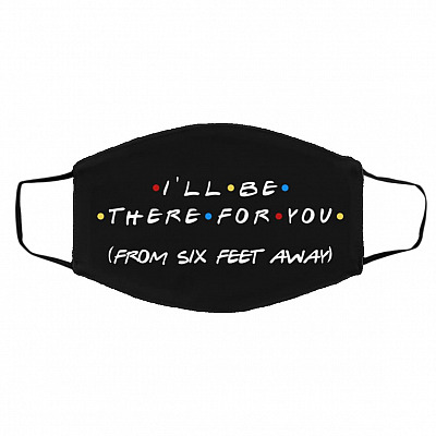 7P. Be there six feet - ( 2), Black, Cloth Face Cover – Medium/Large