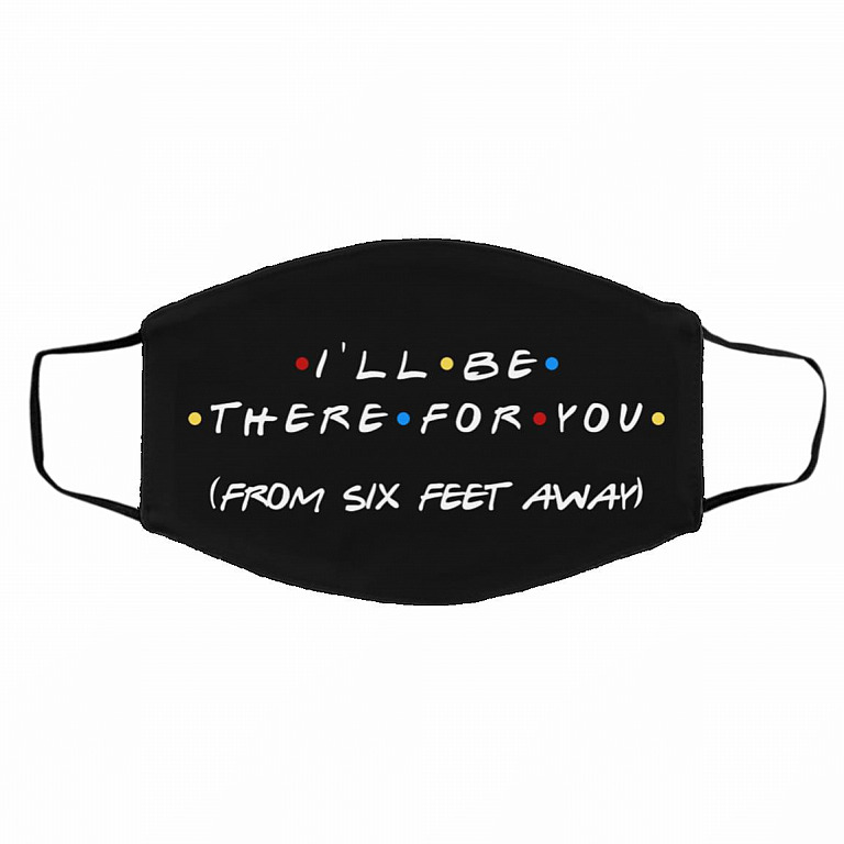 7P. Be there six feet - ( 2), Black, Cloth Face Cover – Medium/Large
