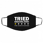 2P. Tried adulting recommend, Black, Cloth Face Cover – Medium/Large