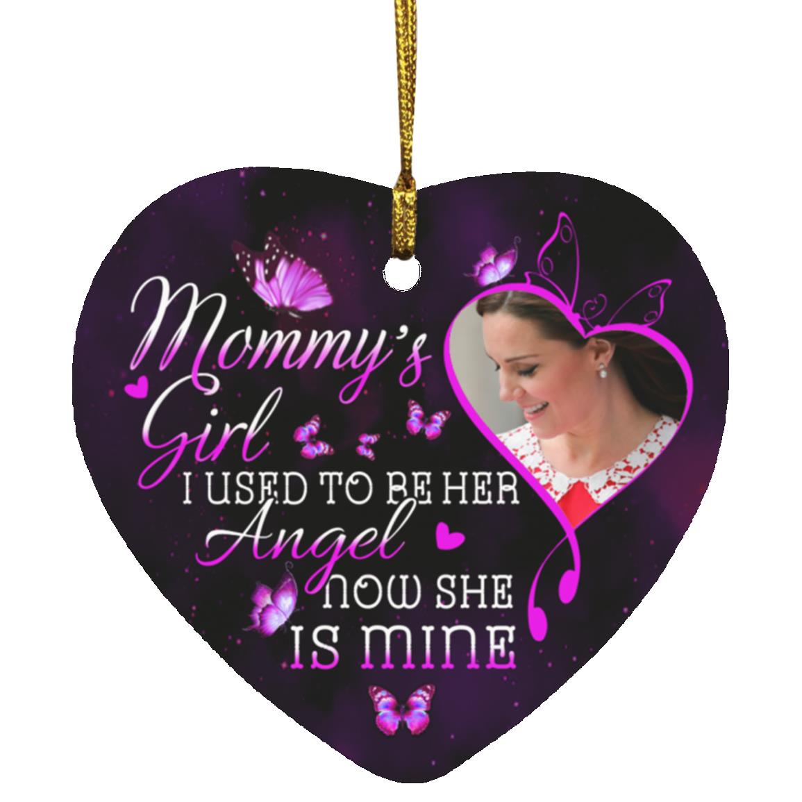 Personalized Photo Mommy Heart Ornament, White, Heart Ornament