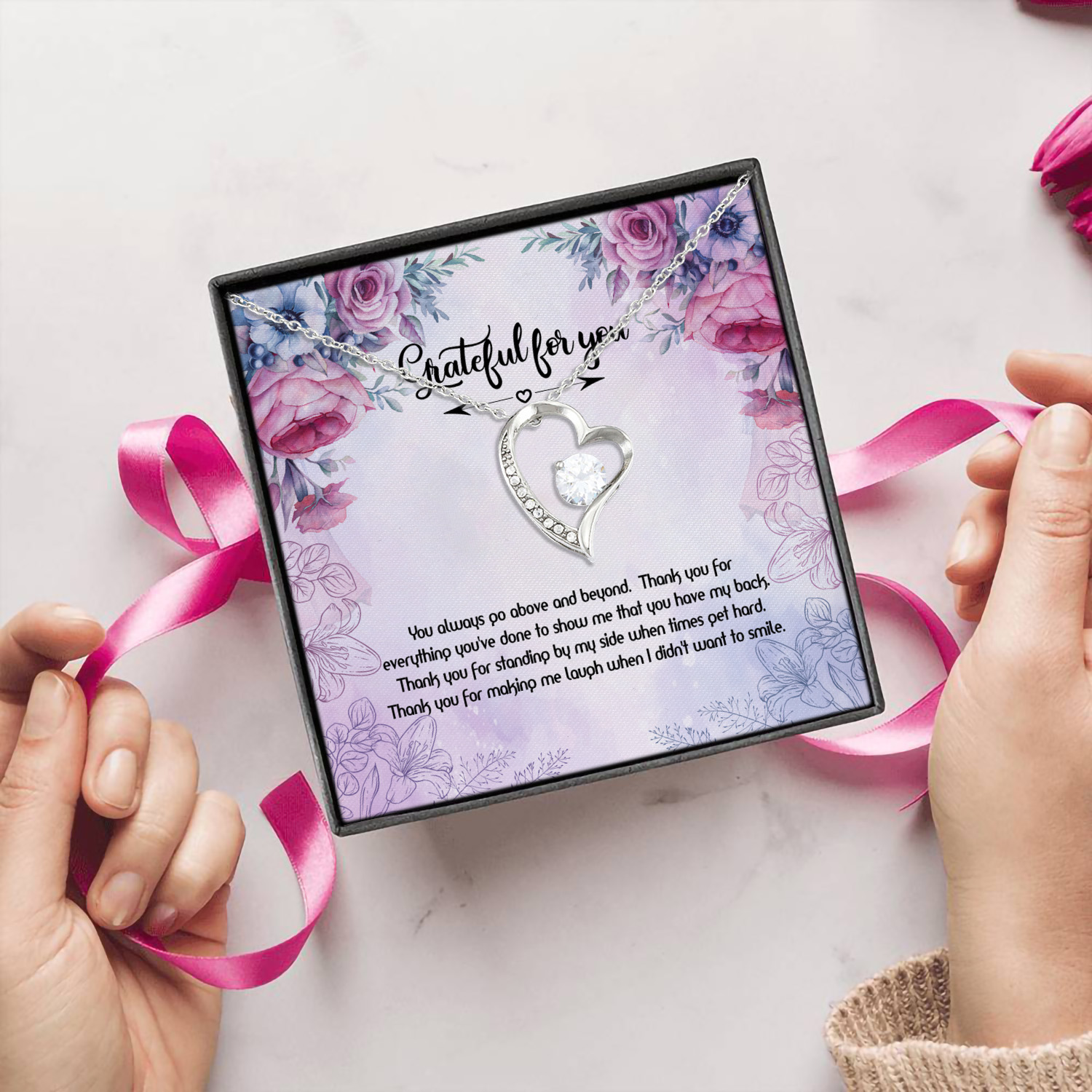 1MH. Grateful (4) Forever Love Necklace (Silver) 5