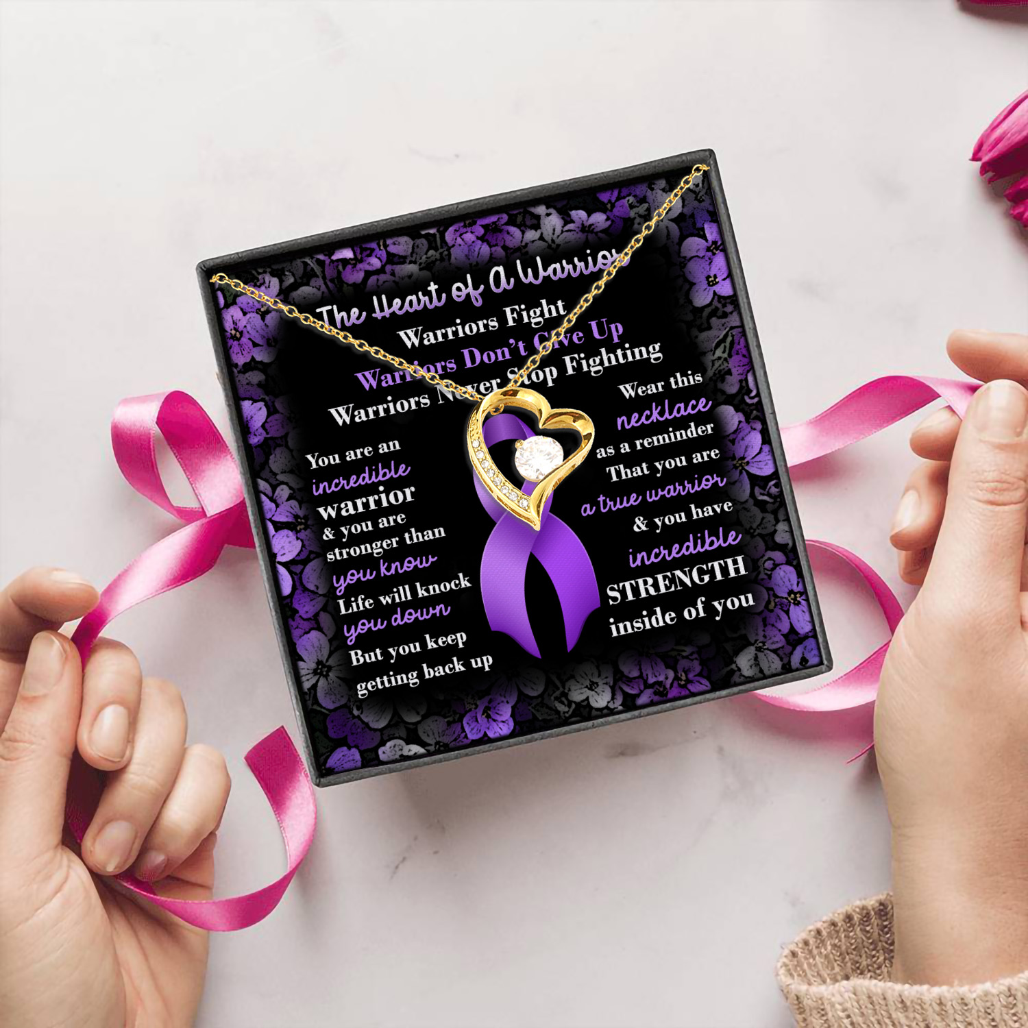 6MH. Warrior Hearts Forever Love Necklace (Gold) 5