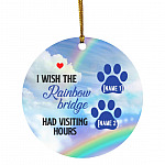 10VT. I Wish The Rainbow 1 Dogpaw 2-customized Personalized I Wish The Rainbow 2 Ornament, White, Circle Ornament
