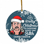 Merry Christmas Everyone Ornament, White, Circle Ornament