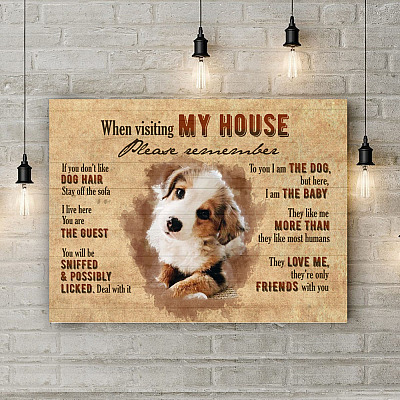 Alternative view of Personalized Photo When Visiting My House Please Remember Framed Canvas - Unframed Poster - Home Decor Wall Art