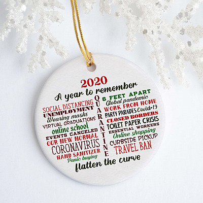 Alternative view of 2020 Christmas Ornament - Quarantine Christmas Ornament - Pandemic Ornament - 2020 A Year To Remember Ornament