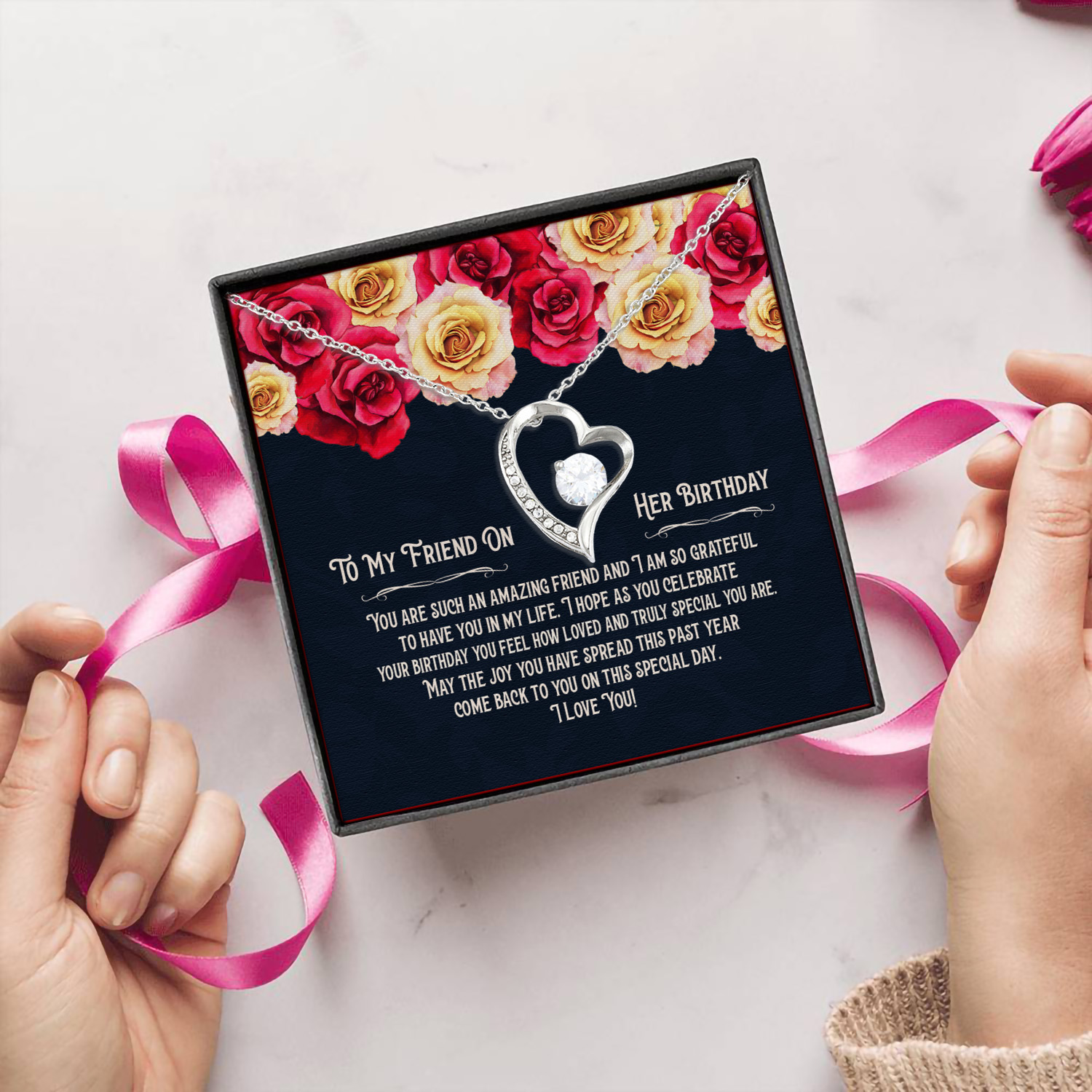 7MH. HPBD (Message Card Forever Love Necklace (Silver) 5