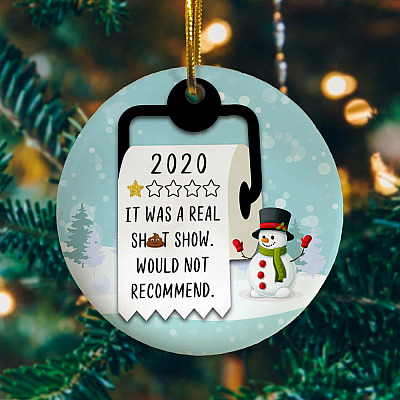Alternative view of 2020 It Was A Real Shit Show Christmas Ornament - 2020 Christmas Ornament Quarantine - Toilet Paper Ornament