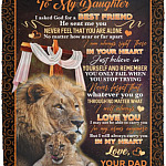 Dad To My Daughter I Asked God, White, Cozy Plush Fleece Blanket - 50x60