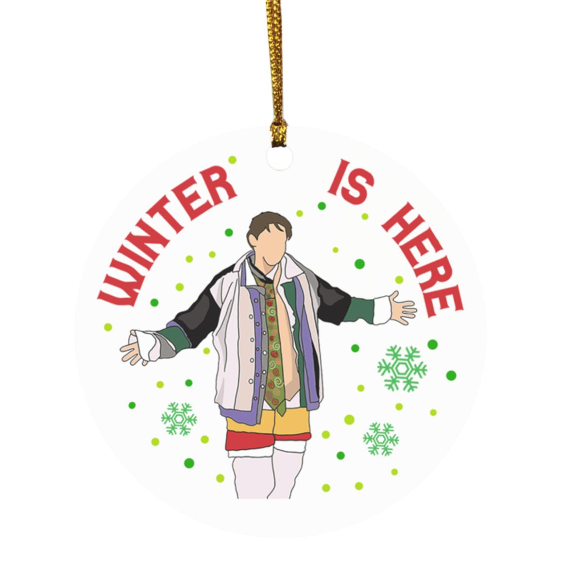 Winter Is Here Funny Friends, White, Circle Ornament Winter Is Here Funny Friends, White, Circle Ornament