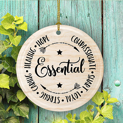 Alternative view of Essential Worker Gift Quarantined 2020 Decorative Christmas Ornament - Holiday Flat Circle Ornament