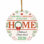 Personalized Our First Christmas In Our New Home 2020 Circle Ornament - Holiday Family Decoration Gift, White, Circle Ornament Personalized Our First Christmas In Our New Home 2020 Circle Ornament - Holiday Family Decoration Gift, White, Circle Ornament