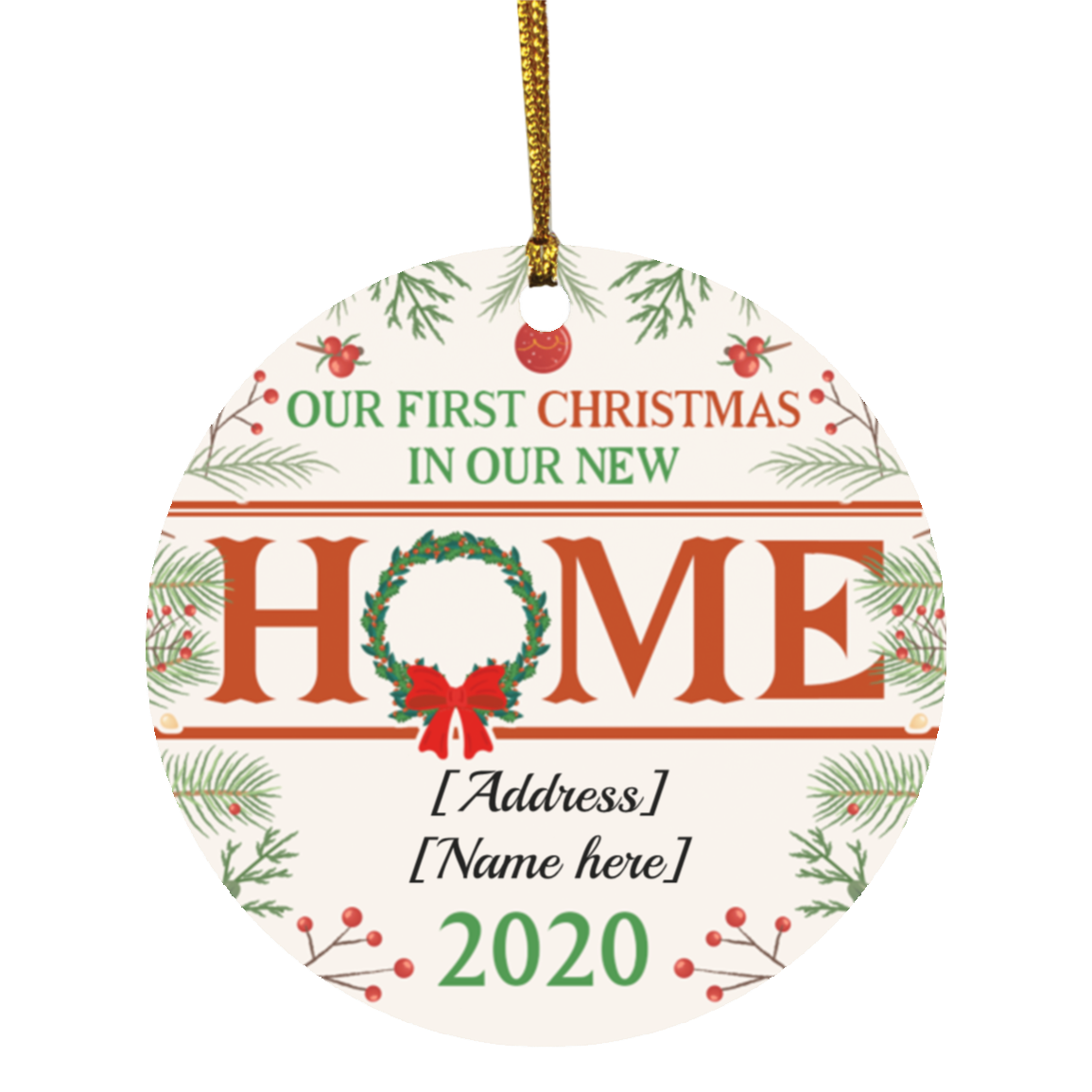 Personalized Our First Christmas In Our New Home 2020 Circle Ornament - Holiday Family Decoration Gift, White, Circle Ornament Personalized Our First Christmas In Our New Home 2020 Circle Ornament - Holiday Family Decoration Gift, White, Circle Ornament