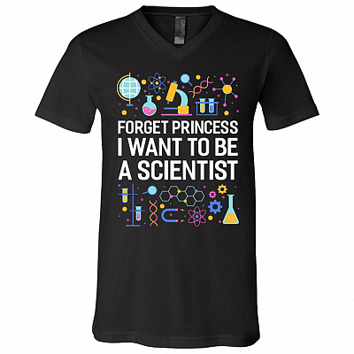 Forget Princess I Want To Be, Black, V-Neck T-Shirt