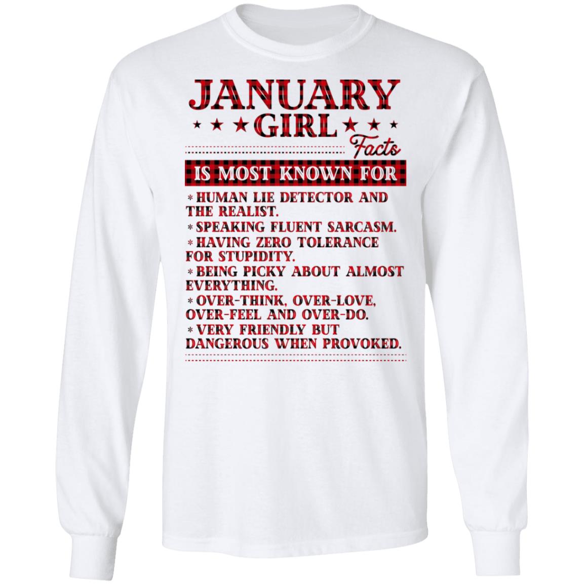 5. Girl Facts 1, White, Long Sleeve