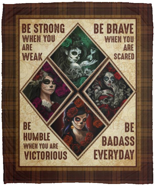 Be Strong Be Brave Fleece Blanket, White, Cozy Plush Fleece Blanket - 50x60