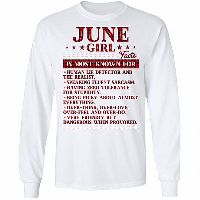5. Girl Facts 6, White, Long Sleeve