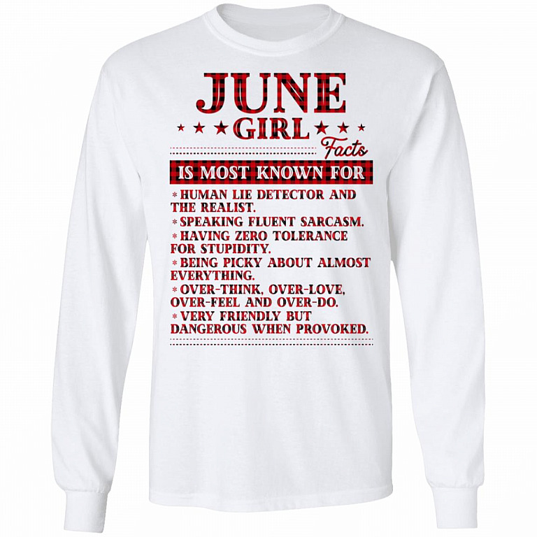 5. Girl Facts 6, White, Long Sleeve