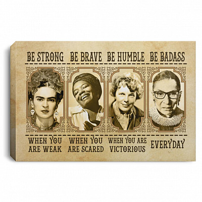 Feminist RBG Canvas, White, 0.75'' Framed Canvas