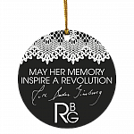 Notorious RBG Collar White Lace Ruth Bader Ginsburg May Her Memory Inspire A Revolution Christmas Circle Ornament, White, Circle Ornament Notorious RBG Collar White Lace Ruth Bader Ginsburg May Her Memory Inspire A Revolution Christmas Circle Ornament, White, Circle Ornament