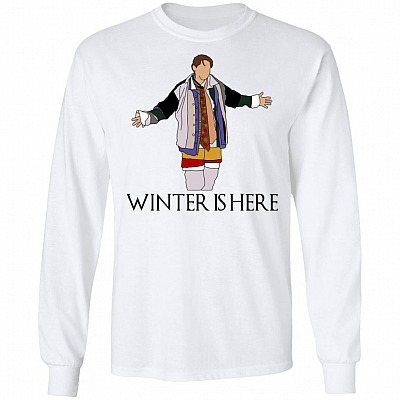 Joey Winter Is Here Hoodie - Sweatshirt - Long Sleeve - Friends Joey Tribbiani Sweater, White, Long Sleeve