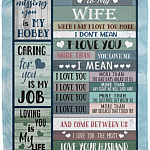 Husband To My Wife Blanket, White, Cozy Plush Fleece Blanket - 50x60