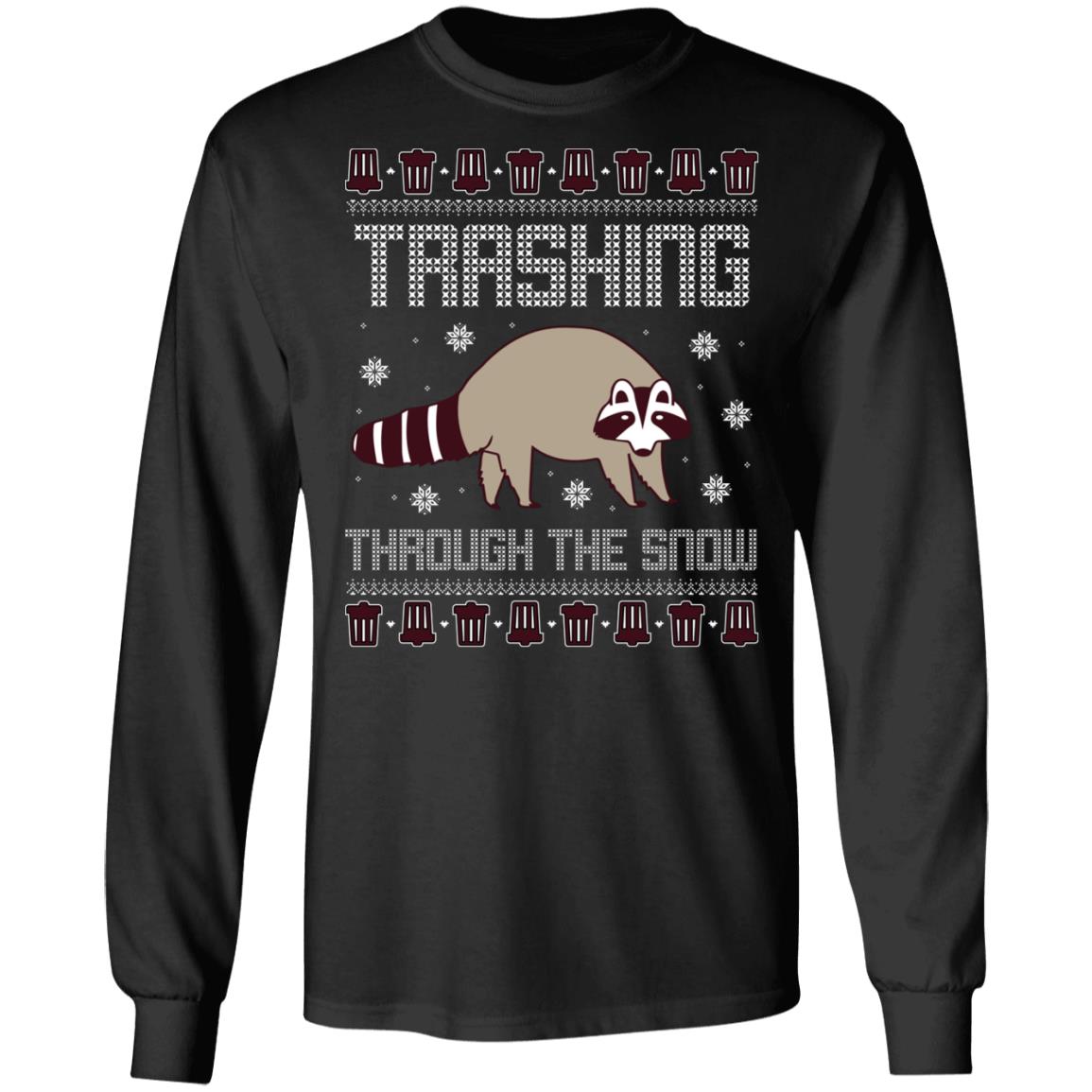 Trashing Through The Snow Hoodie, Black, Long Sleeve