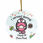 Personalized I Served During Ornament, White, Circle Ornament