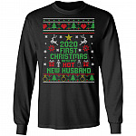 2020 First Christmas With My Husband Hoodie, Black, Long Sleeve