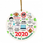 2020 Year of The Quarantine Ornament, White, Circle Ornament