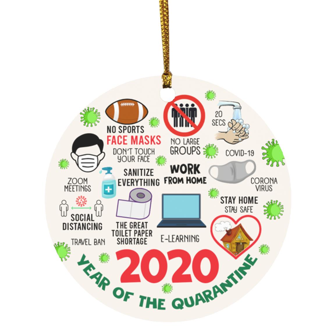 2020 Year of The Quarantine Ornament, White, Circle Ornament 2020 Year of The Quarantine Ornament, White, Circle Ornament