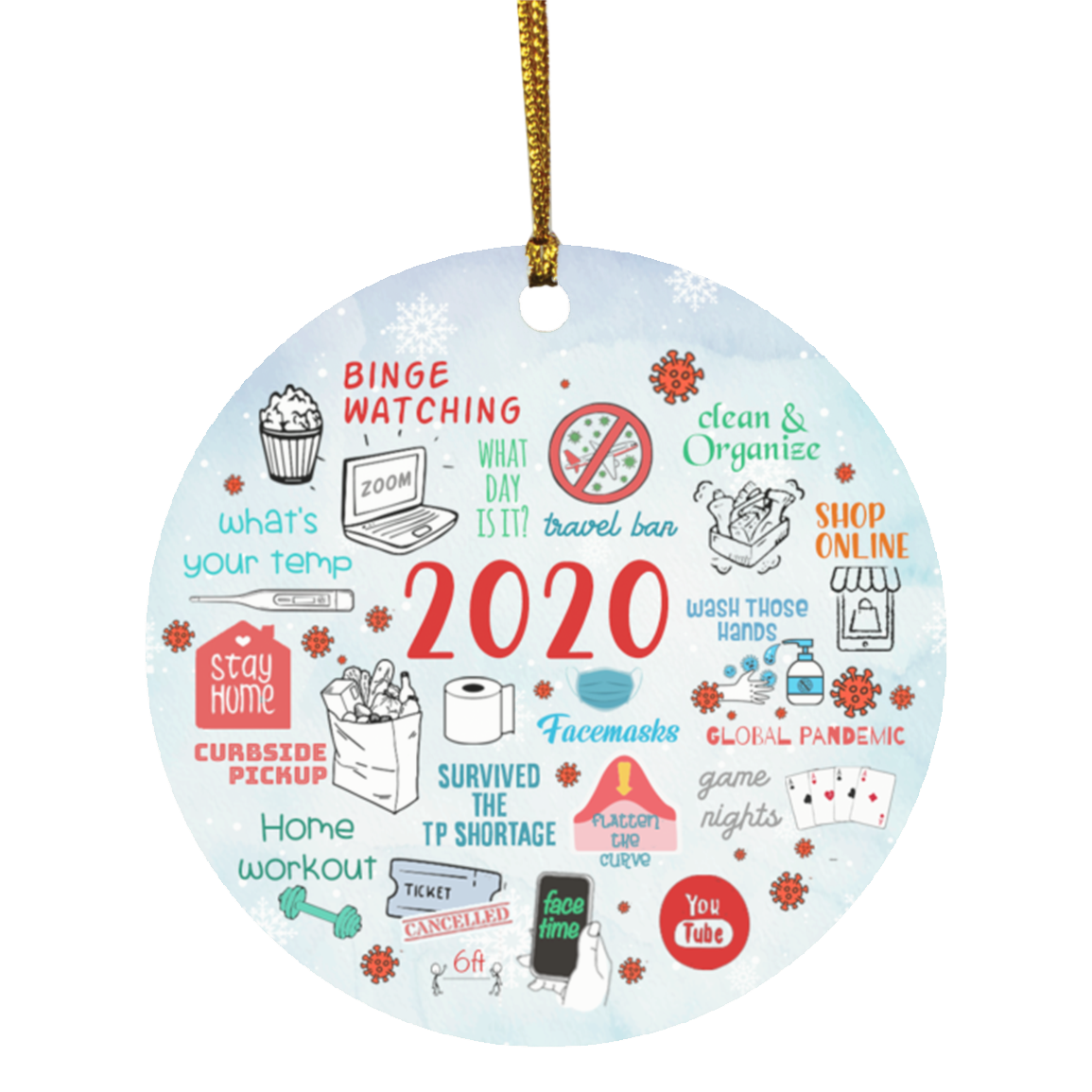 Christmas 2020 A Year To Remember Decorative Christmas Ornament - Holiday Flat Circle Ornament, White, Circle Ornament Christmas 2020 A Year To Remember Decorative Christmas Ornament - Holiday Flat Circle Ornament, White, Circle Ornament