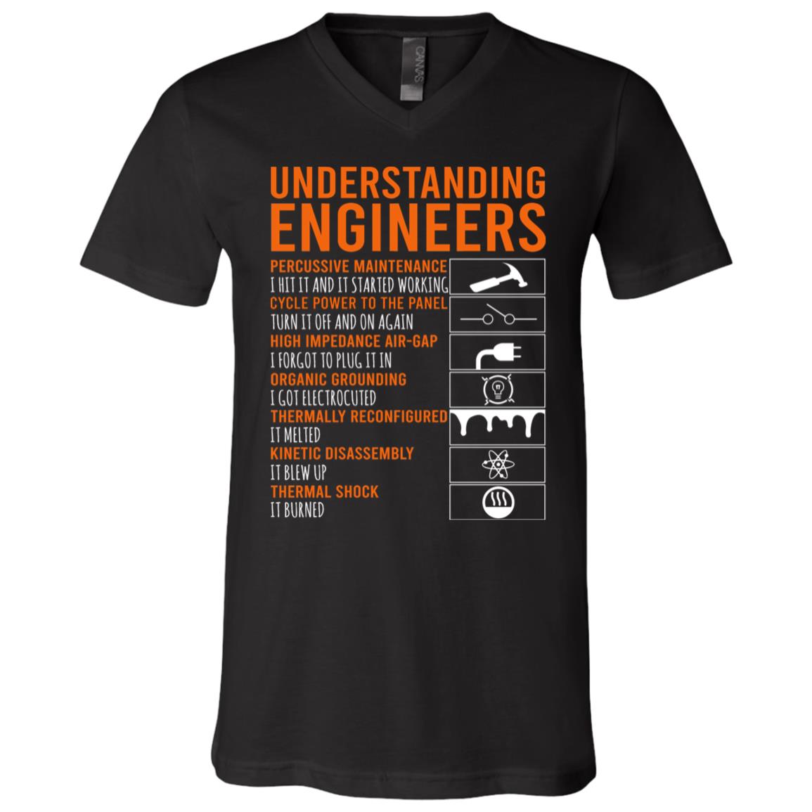 Understanding Engineers T-Shirt, Black, V-Neck T-Shirt