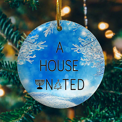 Alternative view of A House United Christmas Ornaments - Hanukkah Christmas Ornaments - Interfaith Ornaments - Jewish Ornaments