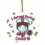 I Served During Covid-19 Ornament, White, Circle Ornament