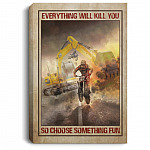 54 HG. Choose Something Fun Excavator (5) Motocross And Excavator Poster, White, 0.75'' Framed Canvas 54 HG. Choose Something Fun Excavator (5) Motocross And Excavator Poster, White, 0.75'' Framed Canvas