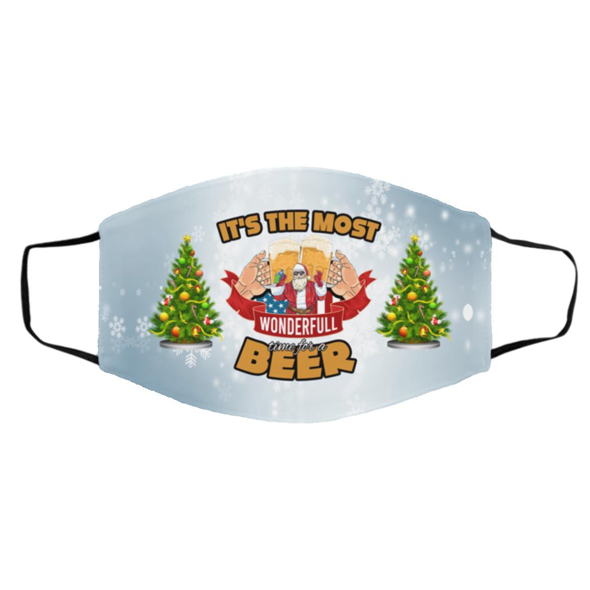 It's the Most Wonderful Time Face Mask, White, Cloth Face Cover – Medium/Large It's the Most Wonderful Time Face Mask, White, Cloth Face Cover – Medium/Large