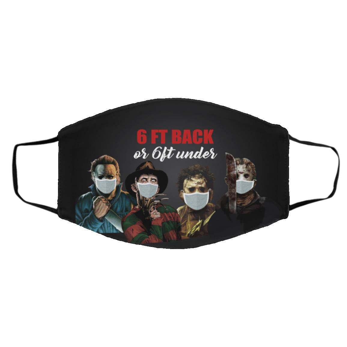 6ft Back or 6ft Under Face Mask, White, Cloth Face Cover – Medium/Large 6ft Back or 6ft Under Face Mask, White, Cloth Face Cover – Medium/Large