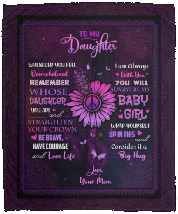 To My Daughter Whenever You Feel, White, Cozy Plush Fleece Blanket - 50x60
