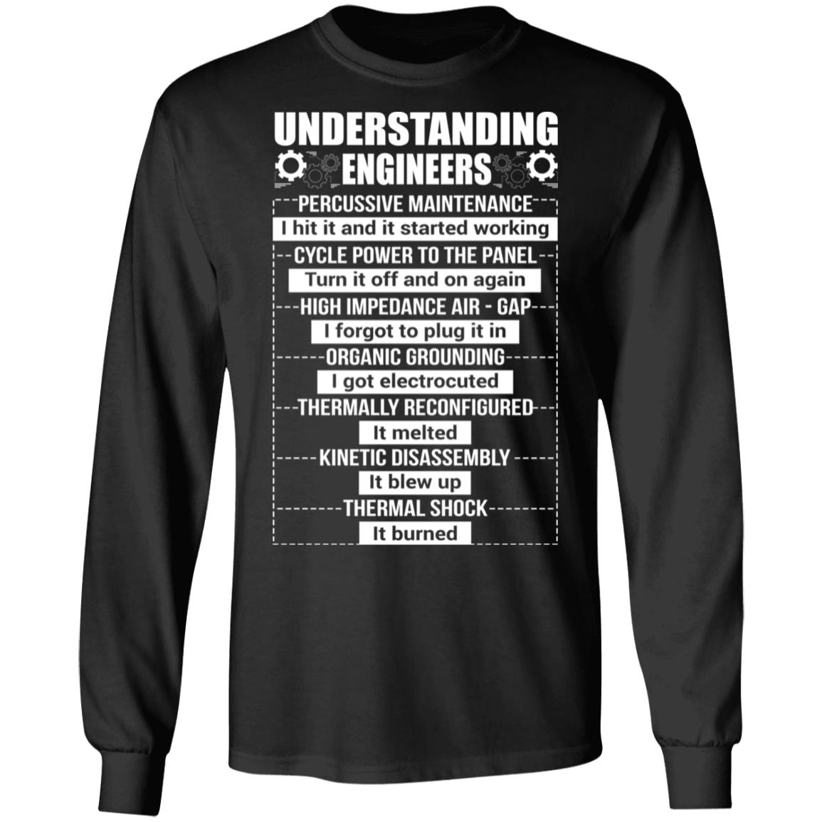 Understanding Engineers Hoodie, Black, Long Sleeve