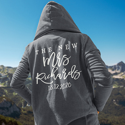Alternative view of Personalized Wedding Hoodie - The New Mrs - New Bride 2020 Hoodie - Sweatshirt - Long Sleeve Shirt