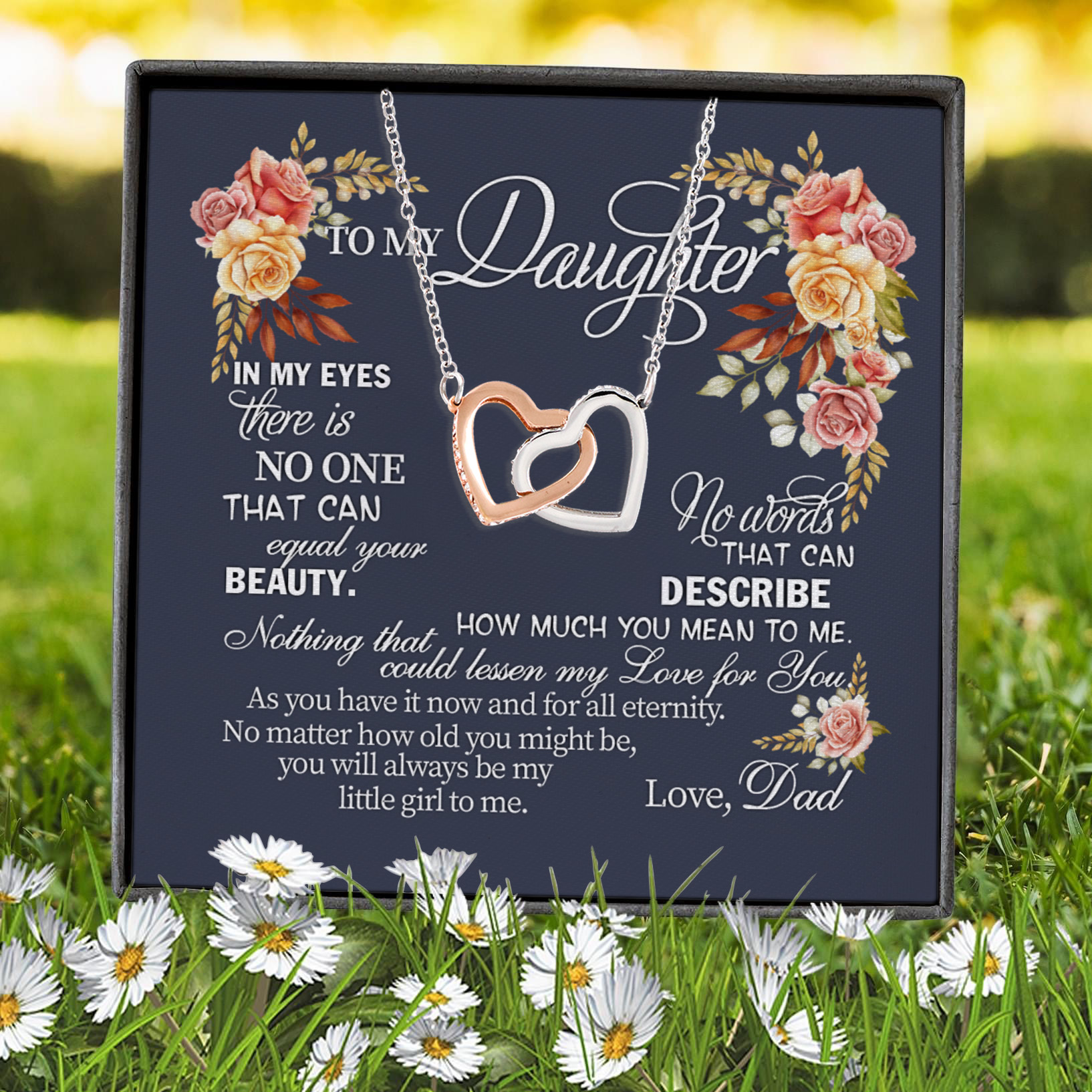 8vt. dad to my daughter in my eyes interlocking hearts necklace 7