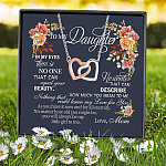 8VT. Mom To My Daughter In My Eyes Interlocking Hearts Necklace 7