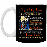 My Only Love I Wish I Could Turn Back, Black, 11 oz. White Mug